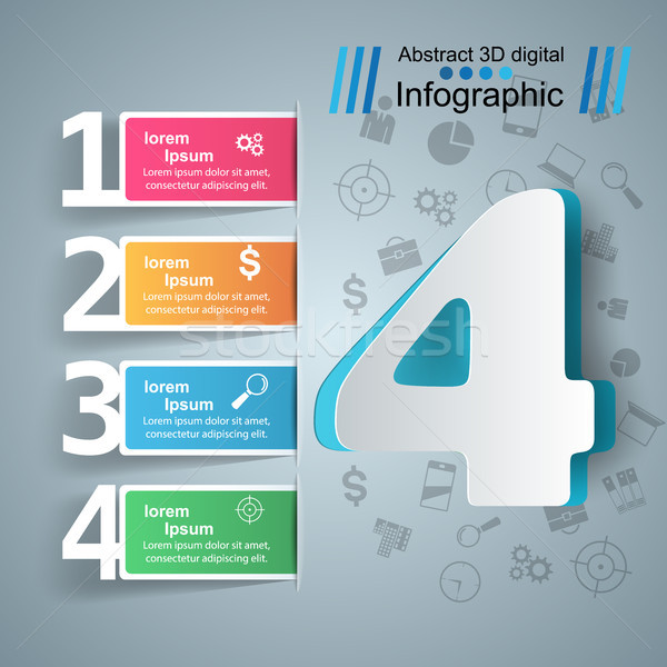 Absztrakt 3D digitális illusztráció infografika üzlet infografika Stock fotó © rwgusev