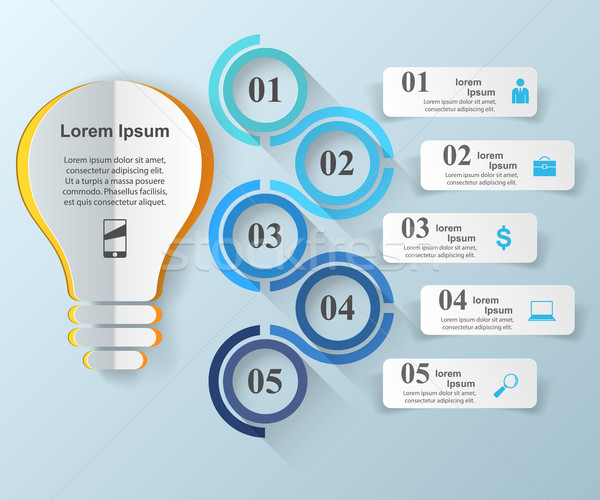 Business infographics origami stijl lamp Stockfoto © rwgusev