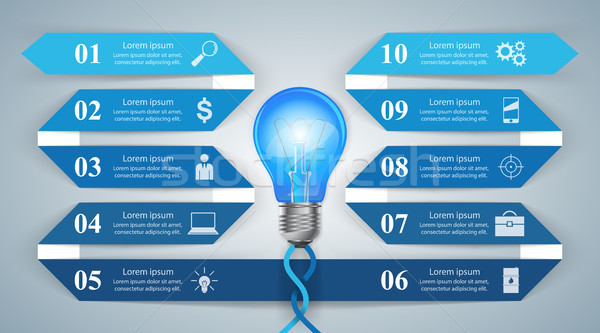 業務 信息圖表 摺紙 風格 燈泡 信息圖表 商業照片 © rwgusev