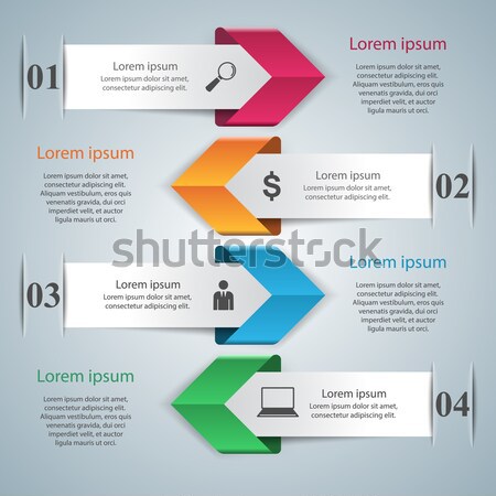 üzlet infografika origami stílus 3D infografika Stock fotó © rwgusev