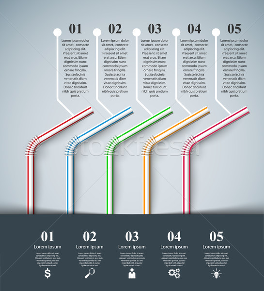 Five cocktail tube - business infographic Stock photo © rwgusev