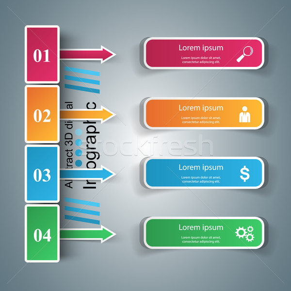 Absztrakt 3D digitális illusztráció infografika üzlet infografika Stock fotó © rwgusev