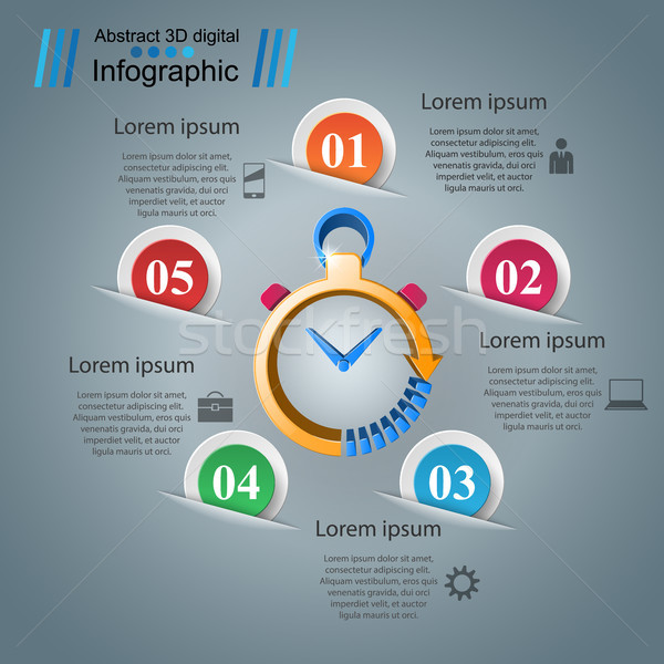 Stock fotó: óra · riasztó · absztrakt · papír · infografika · vektor