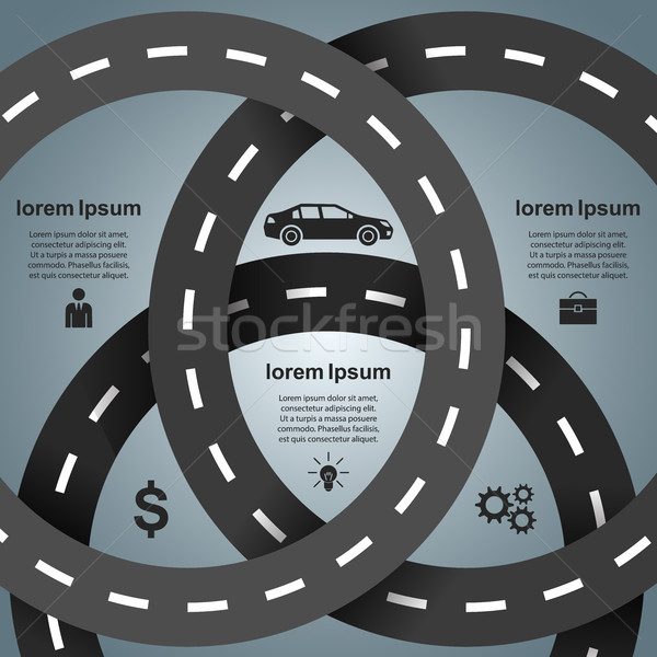 ストックフォト: 道路 · インフォグラフィック · デザインテンプレート · マーケティング · アイコン · 抽象的な