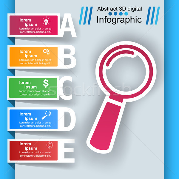 Loupe, search ibusiness nfographic Stock photo © rwgusev