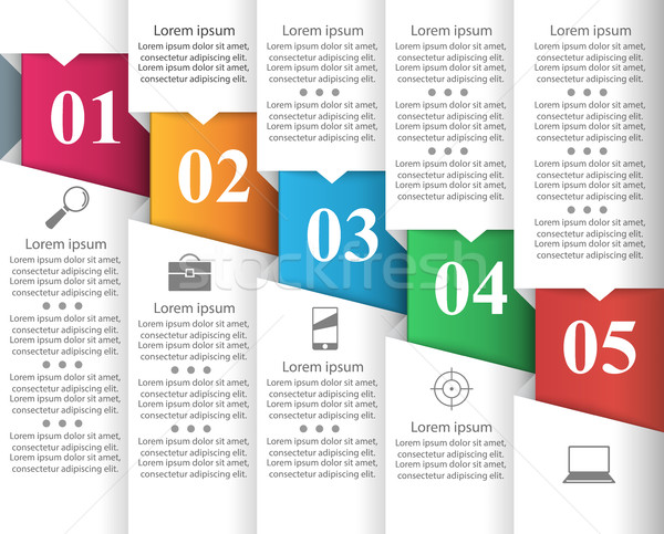 Stock photo: 3D infographic design template and marketing icons.