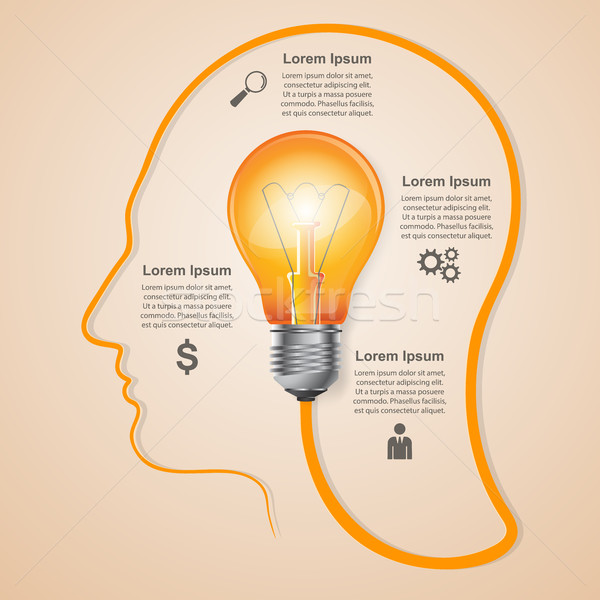 Stockfoto: Business · infographics · origami · stijl · lamp