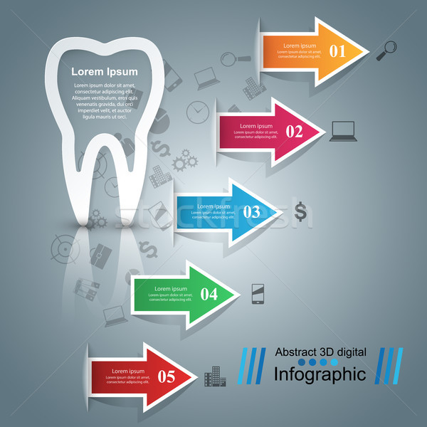 業務 信息圖表 牙齒 圖標 摺紙 風格 商業照片 © rwgusev