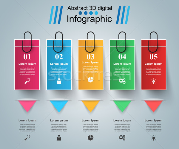 Stok fotoğraf: Iş · infographics · origami · stil · 3D