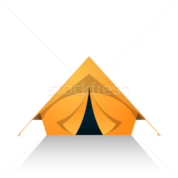 Stock photo: Tent cartoon on the white white background.