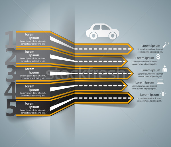 út infografika design sablon marketing ikonok autó Stock fotó © rwgusev