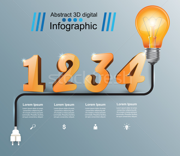 Infografika terv villanykörte fény ikon design sablon Stock fotó © rwgusev