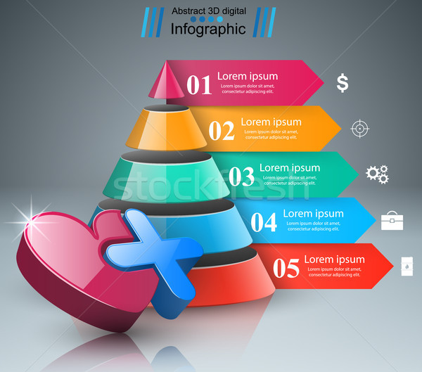 Health icon. 3D Medical infographic. Stock photo © rwgusev