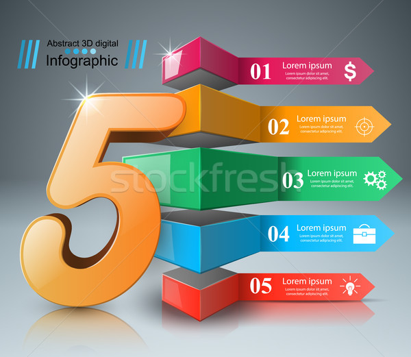 Abstract 3D illustrazione digitale infografica business infografica Foto d'archivio © rwgusev