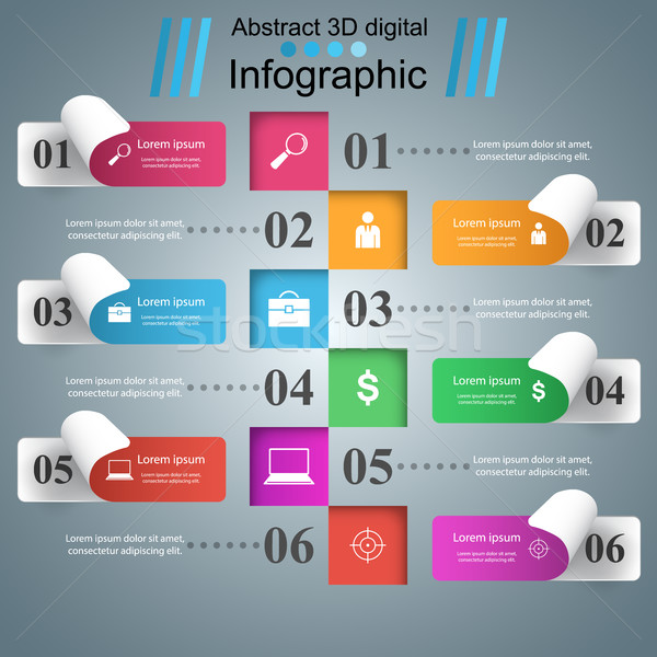 üzlet infografika origami stílus 3D infografika Stock fotó © rwgusev