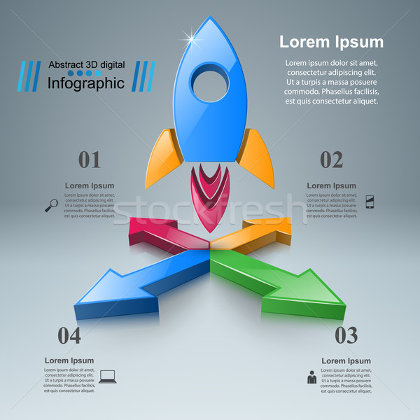Rakéta ikon absztrakt illusztráció infografika logo Stock fotó © rwgusev