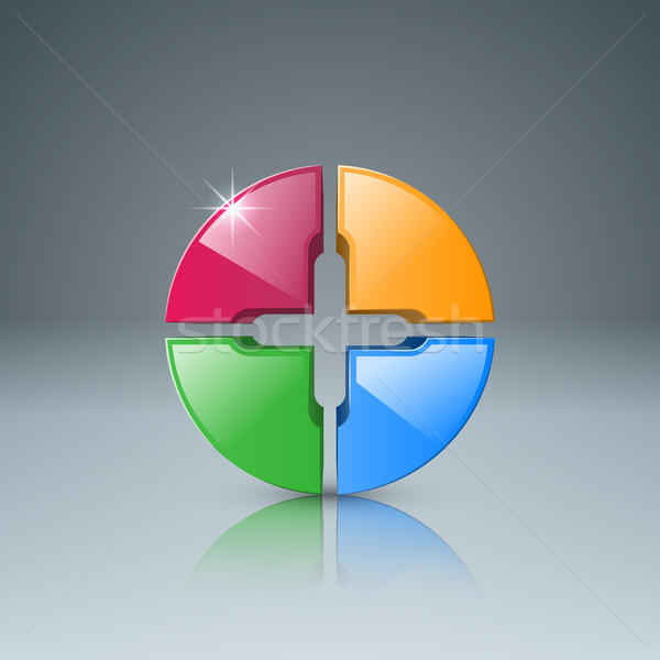 Abstract 3D digitale icon logo Stockfoto © rwgusev