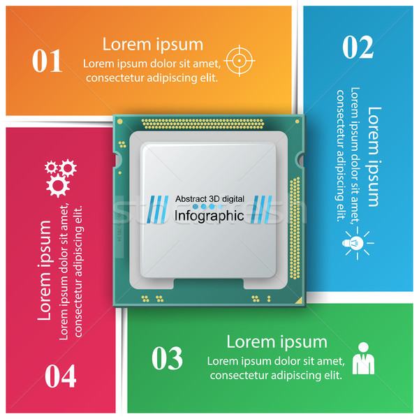 Számítógép chip üzlet infografika vektor eps Stock fotó © rwgusev