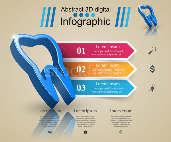 Stockfoto: Business · infographics · tand · icon · origami · stijl