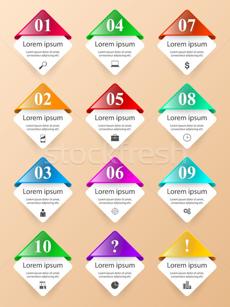 Business Infographics origami style Vector illustration. List of Stock photo © rwgusev