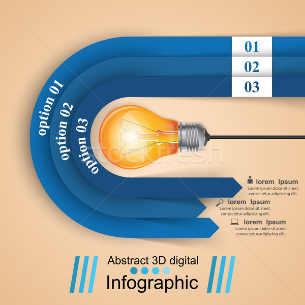 Résumé 3D illustration numérique affaires infographie [[stock_photo]] © rwgusev