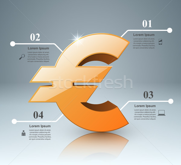 3D infographic.Euro, Money icon. Stock photo © rwgusev