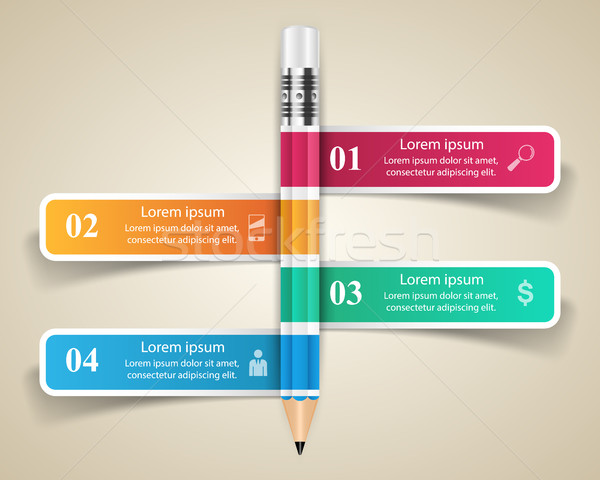 Stock fotó: üzlet · infografika · origami · stílus · toll · 3D