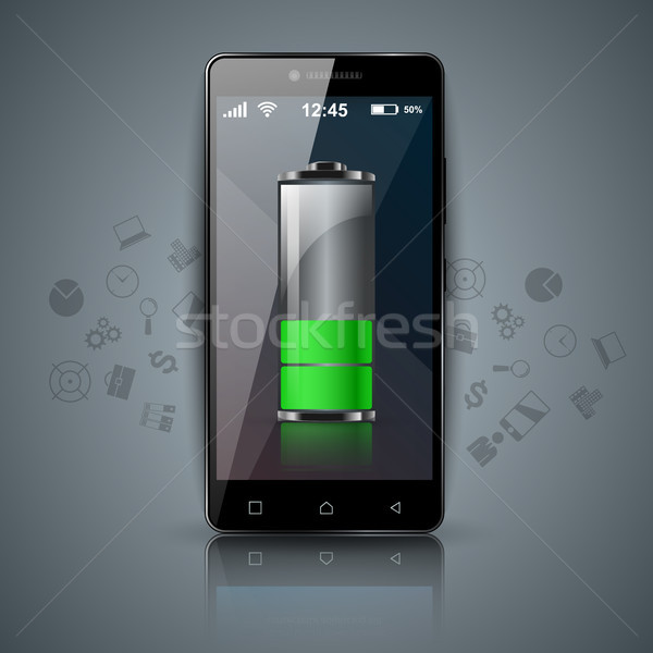 Digitális szerkentyű okostelefon tabletta elem ikon Stock fotó © rwgusev