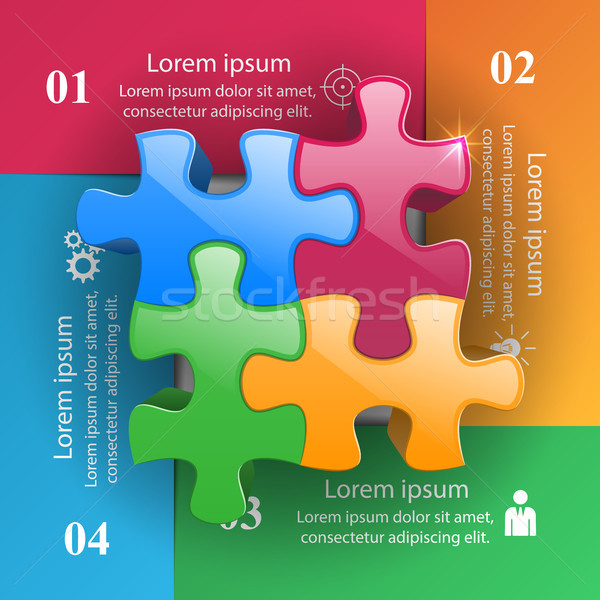 Puzzle logo. Business Infographics.  Stock photo © rwgusev