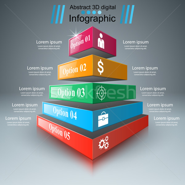 Absztrakt 3D digitális illusztráció infografika üzlet infografika Stock fotó © rwgusev