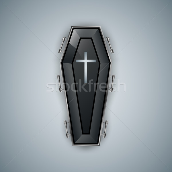 Coffin logo on the grey bacground.  Stock photo © rwgusev