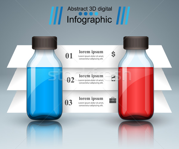 Stockfoto: Business · infographics · geneeskunde · flessen · recept · icon