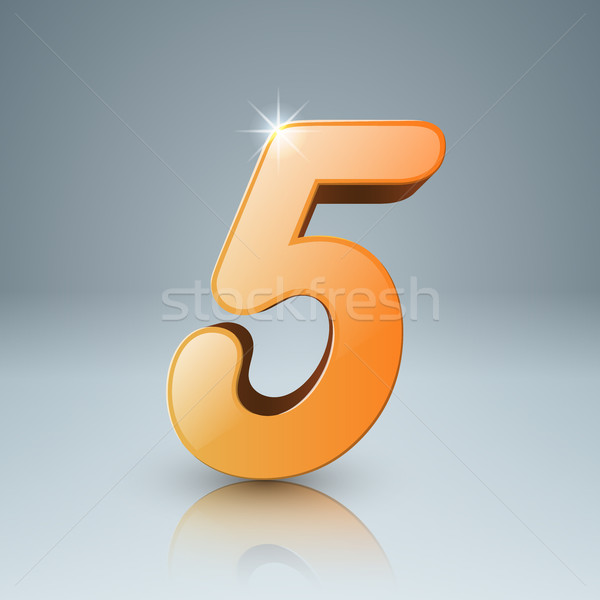 Yellow five icon Stock photo © rwgusev