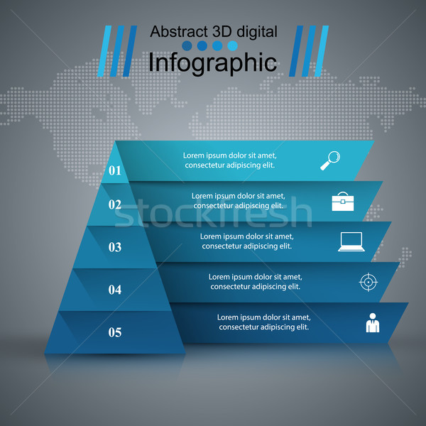 Pyramid Business Infographics origami style Vector illustration. Stock photo © rwgusev