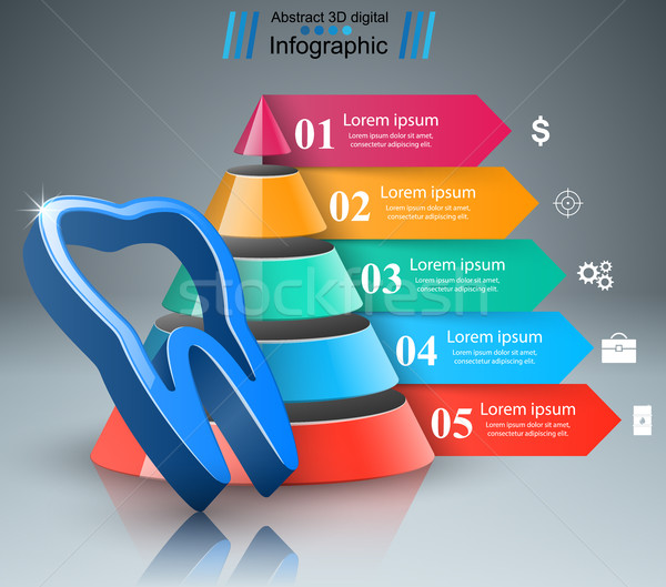 Stockfoto: Business · infographics · tand · icon · origami · stijl