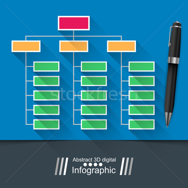 Office infographic. Pin icon. Stock photo © rwgusev