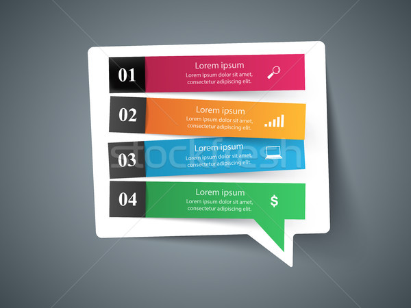 Speech bubl icon. Dialog box info. Stock photo © rwgusev