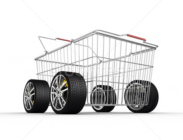 Shopping basket with wheels Stock photo © rzymu