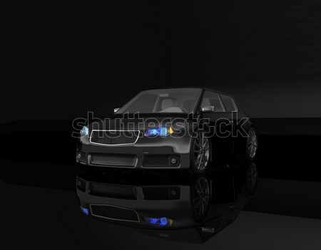 Stock fotó: Sportautó · 3d · render · terv · fém · sebesség · fekete