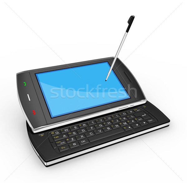 Zwarte mobiele gedetailleerd 3d render business Stockfoto © rzymu