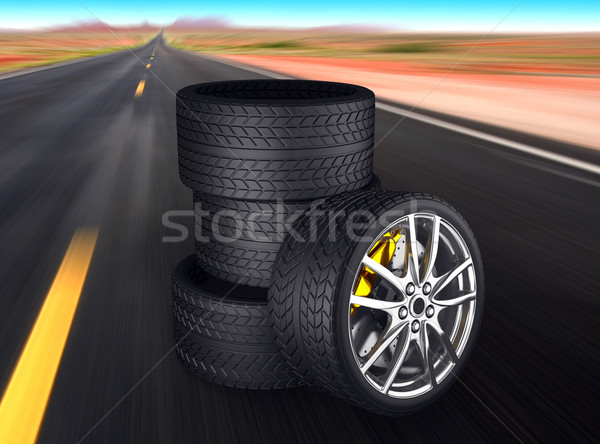 Neumático aleación rueda 3d coche deporte Foto stock © rzymu