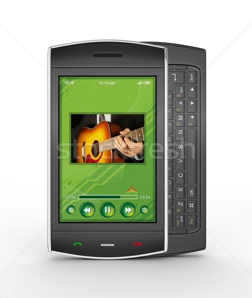 Black mobile smart phone. Stock photo © rzymu