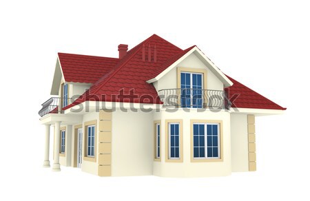 3D maison isolé blanche détaillée rendu 3d [[stock_photo]] © rzymu