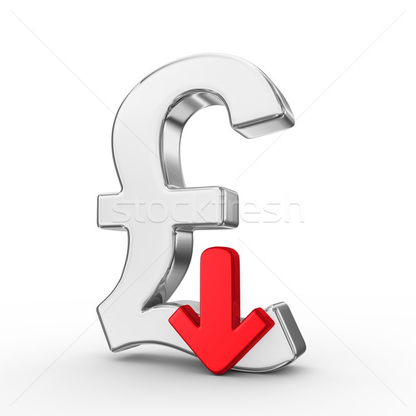 Fallen Pfund Währung 3d render Markt Grafik Stock foto © rzymu
