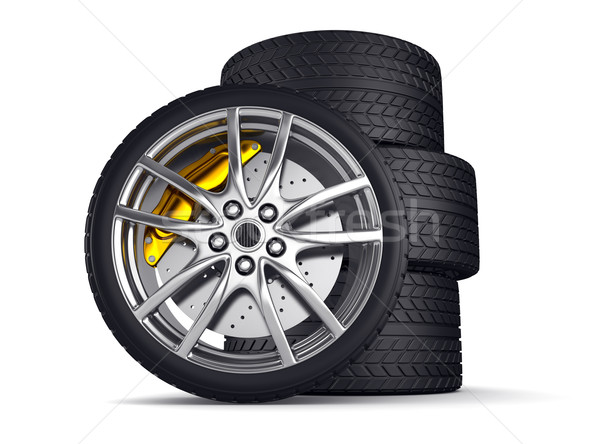 Neumático aleación rueda 3d coche deporte Foto stock © rzymu