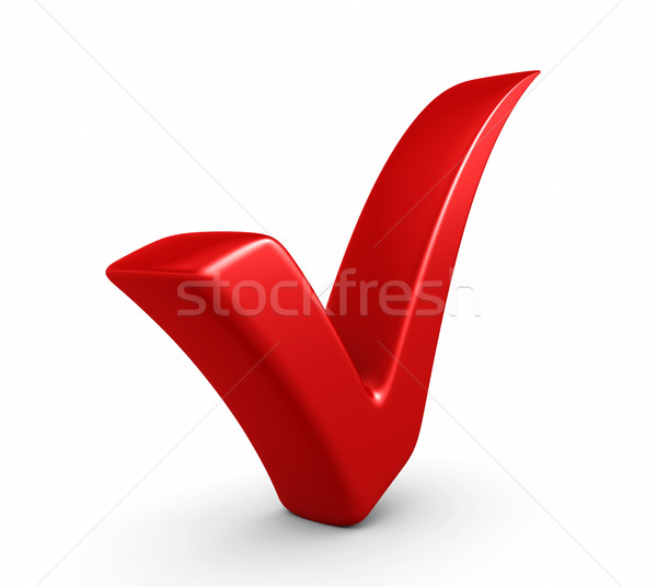 3d illustration kırmızı kontrol ayakta beyaz Stok fotoğraf © rzymu