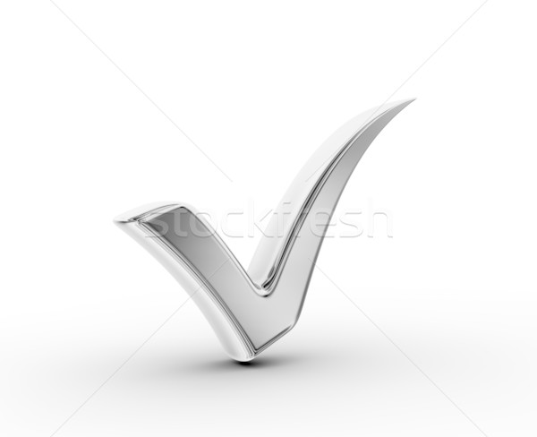 3d illustration gümüş kontrol ayakta beyaz Stok fotoğraf © rzymu
