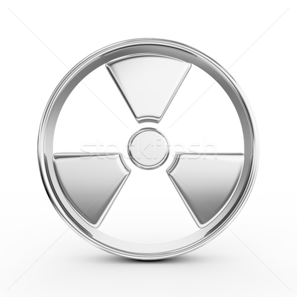 Promieniowanie podpisania 3D biały bezpieczeństwa jądrowej Zdjęcia stock © rzymu