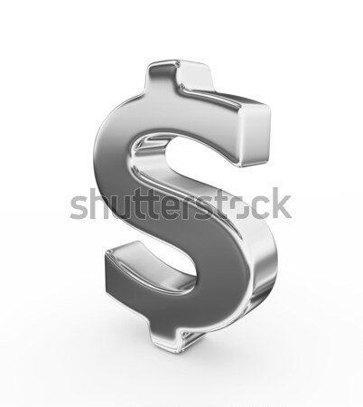 Dollarteken 3D chroom business wereld markt Stockfoto © rzymu