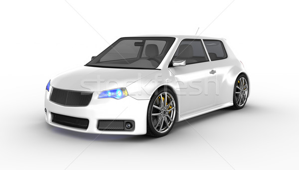 Спортивный автомобиль 3d визуализации дизайна металл скорости черный Сток-фото © rzymu